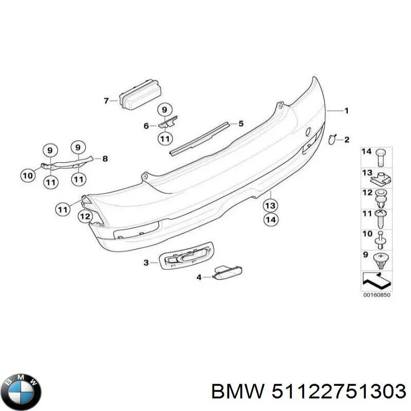 Крепление бамера левое BMW 51122751303 цена, от 23.43 USD