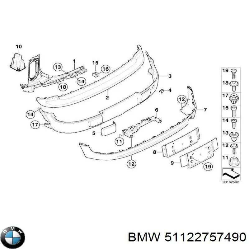Бампер задний BMW 51122757490 цена, от 180.56 USD