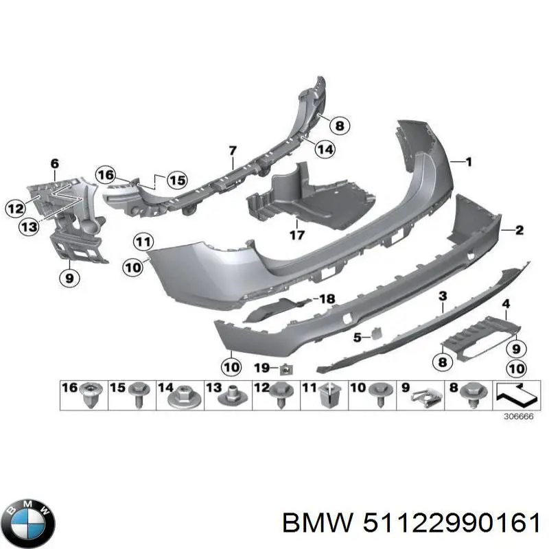 Кронштейн бампера заднего центральный на BMW X1 (E84) купить.