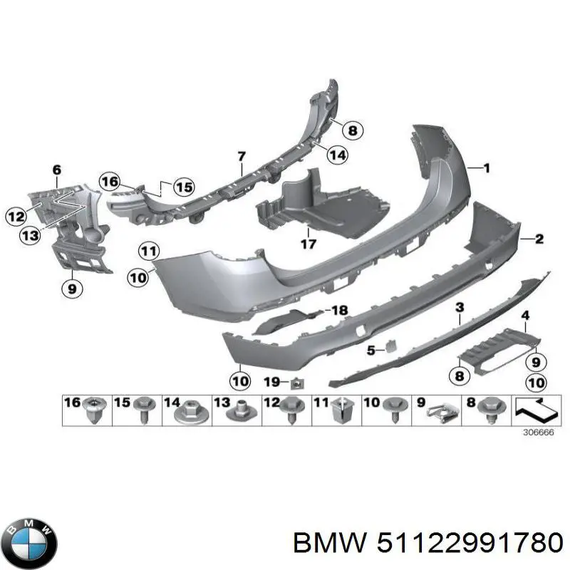 Кронштейн бампера заднего правый на BMW X1 (E84) купить.