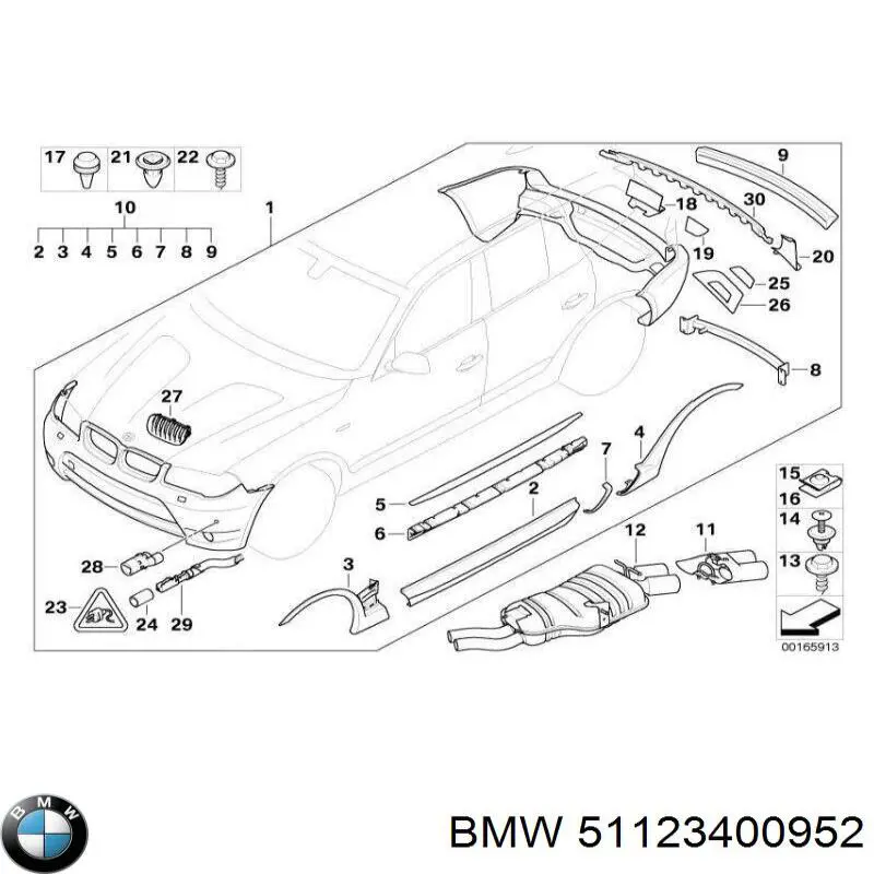 51123400952 BMW reforçador do pára-choque traseiro