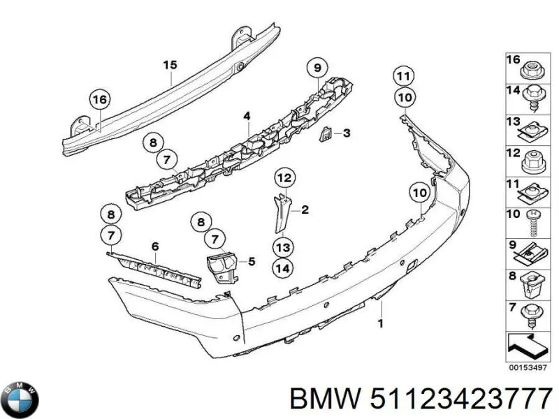 Бампер задний BMW 51123423777 цена, от 457.37 USD