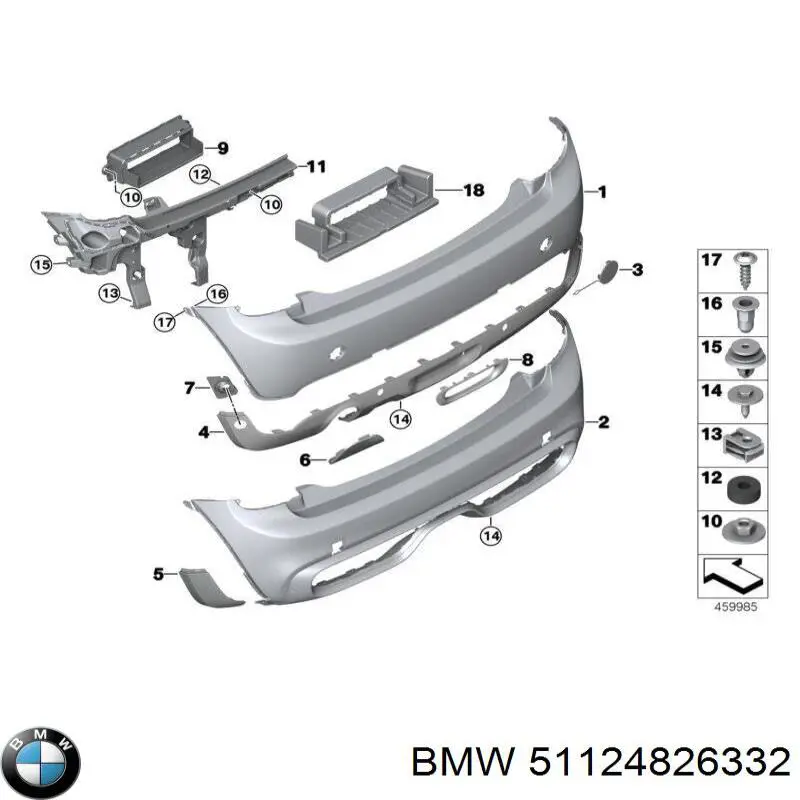 Купить 51127380015 BMW Фартук заднего бампера