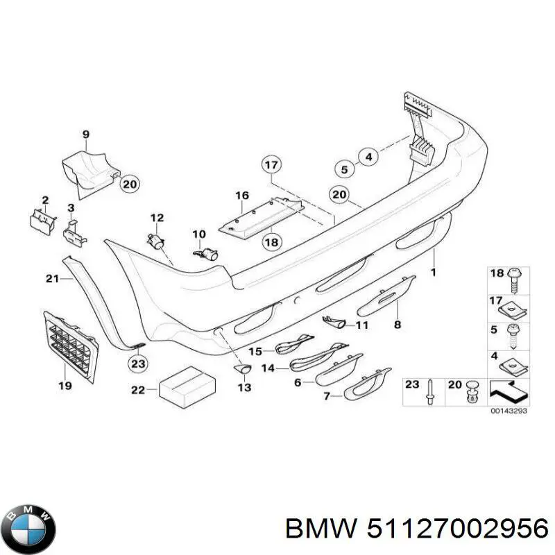 51127002956 BMW Передний левый клык бампера