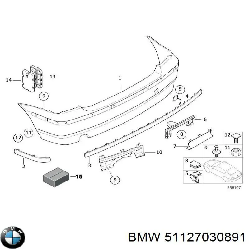 Бампер задний BMW 3 E46 (Бмв 3)