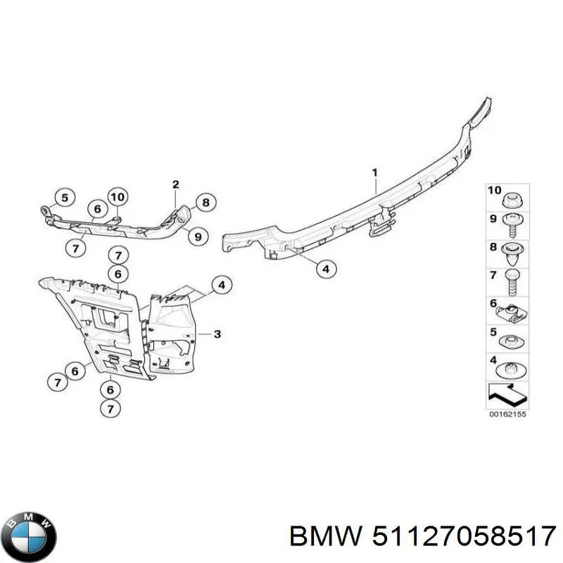 Guia esquerda do pára-choque traseiro para BMW 1 (E81, E87)
