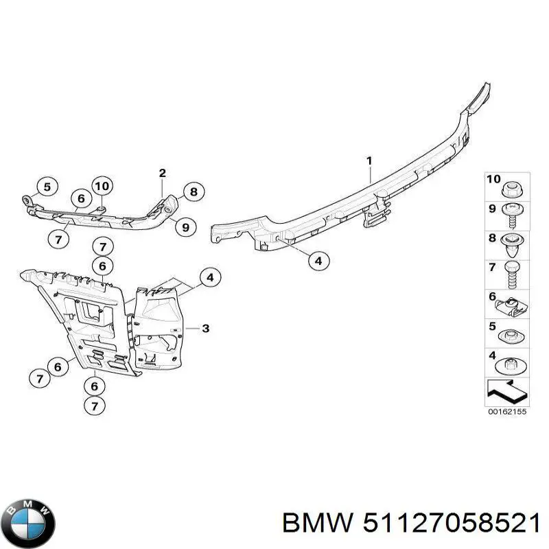 Кронштейн бампера заднего центральный на BMW 1 (E81, E87) купить.
