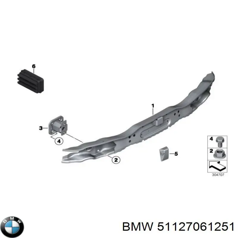Кронштейн бампера заднего левый 51127061251 BMW