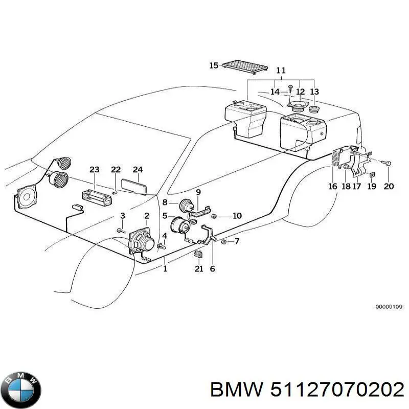 Tuerca enjaulada para tornillo autorroscante 51127070202 BMW