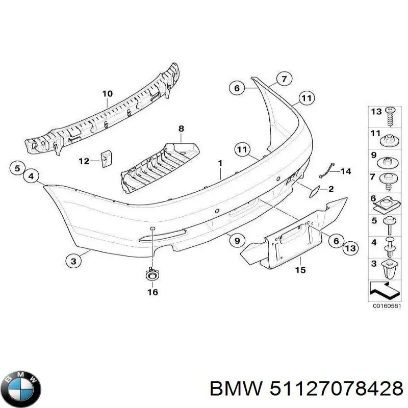 Бампер задний BMW 6 E64 (Бмв 6)