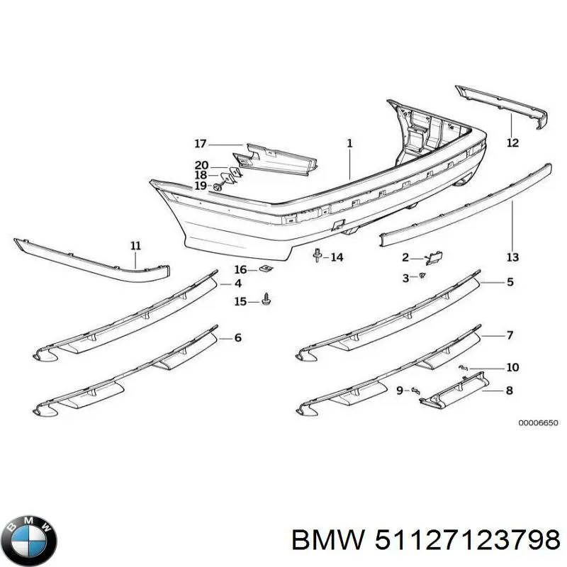 Крепление бамера правое BMW 51127123798 цена, от 53.92 USD