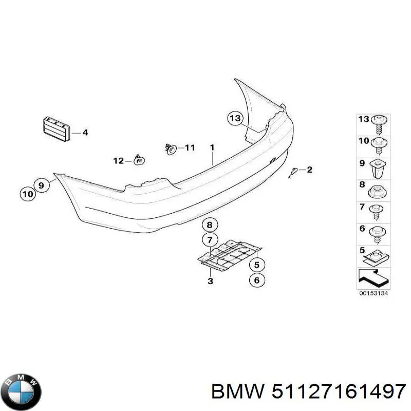 Заглушка буксировочного крюка в передний бампер BMW 51127161497 цена, от 12.01 USD
