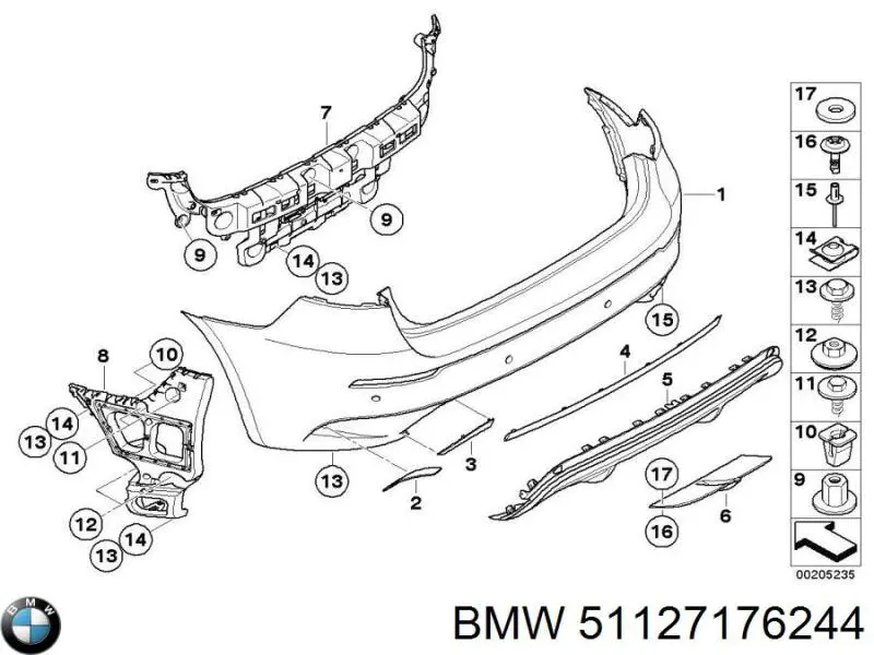 Кронштейн бампера заднего центральный на BMW X6 (E72) купить.