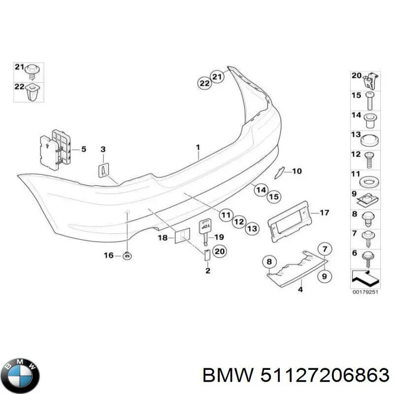 Купить 51127206863 BMW Задний бампер
