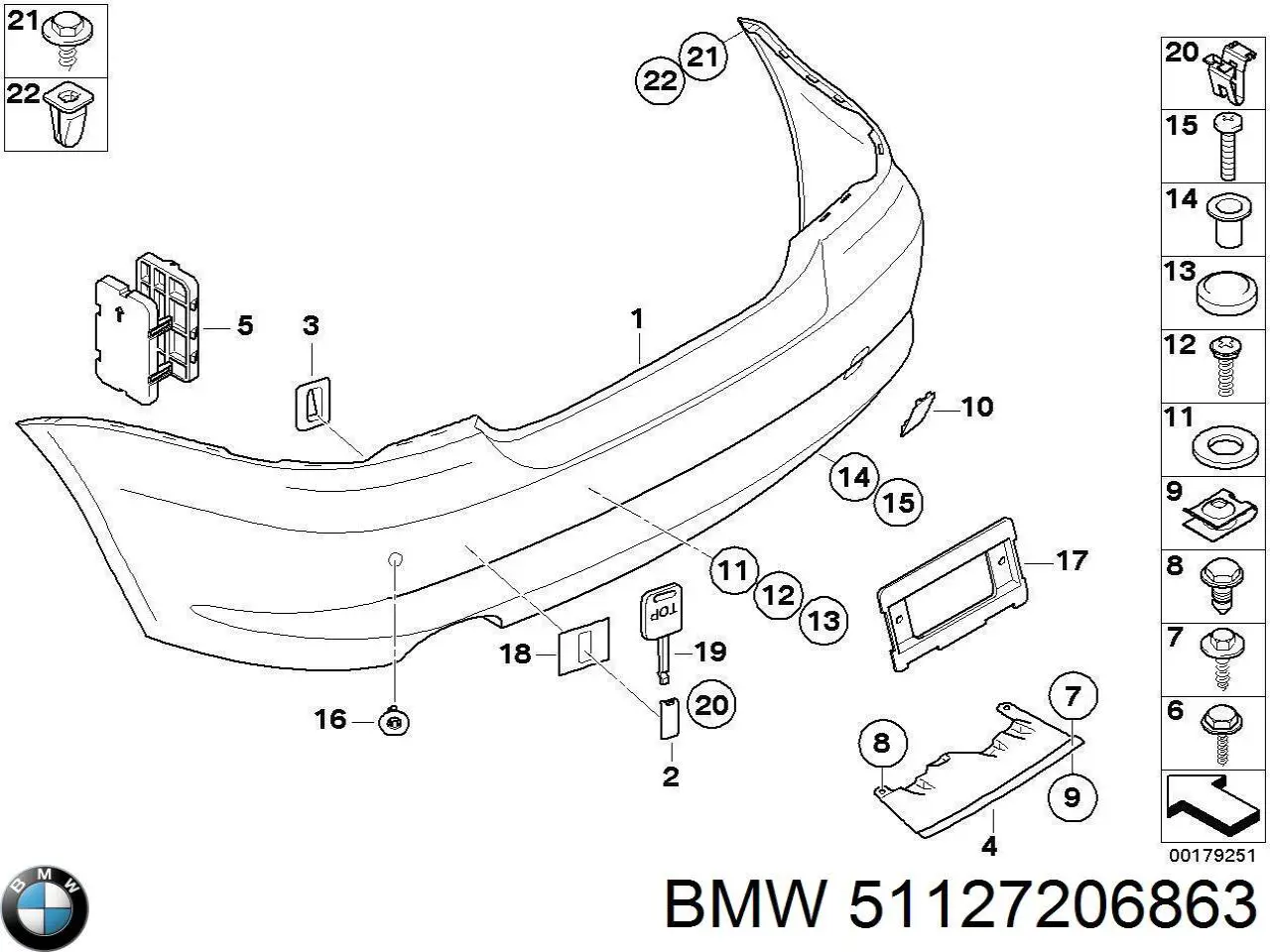 Бампер задний BMW 1 E88 (Бмв 1)