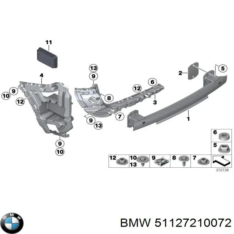 51127210072 BMW Швеллер заднего бампера