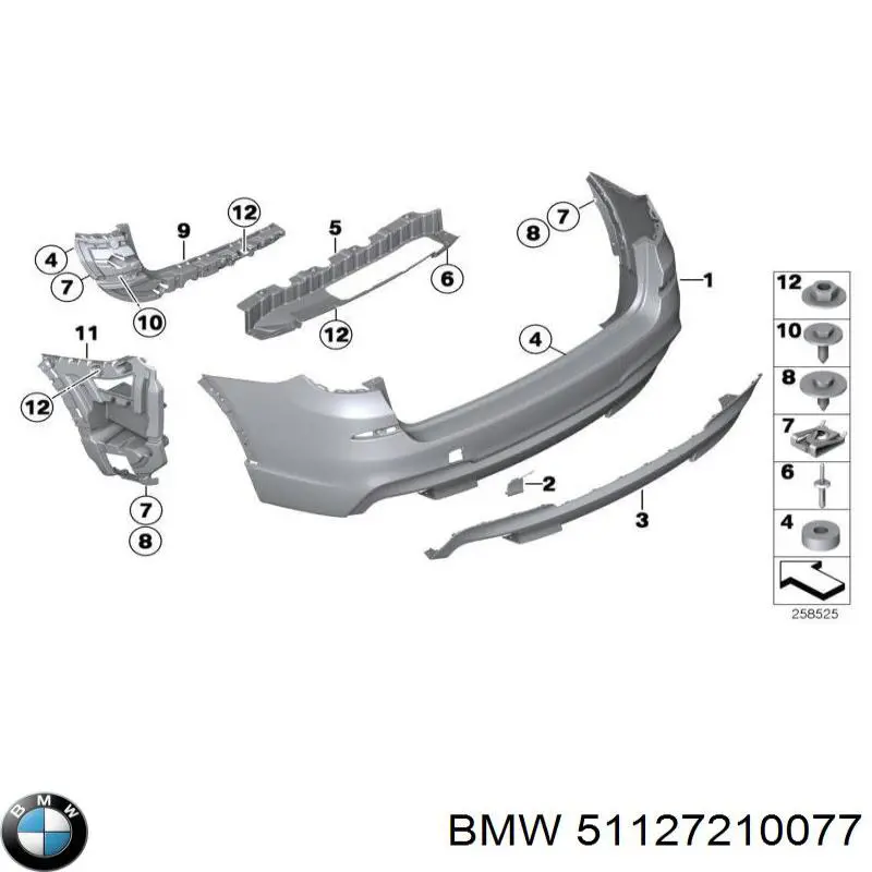 Consola esquerda do pára-choque traseiro externo para BMW X3 (F25)