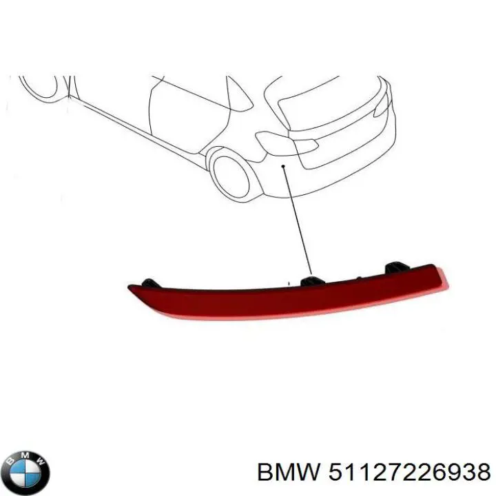 Правое крепление переднего бампера BMW 51127226938 цена, от 12.56 USD