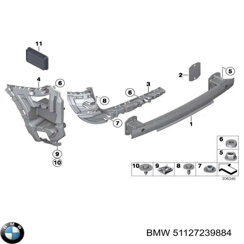 Consola direita do pára-choque traseiro para BMW X3 (F25)