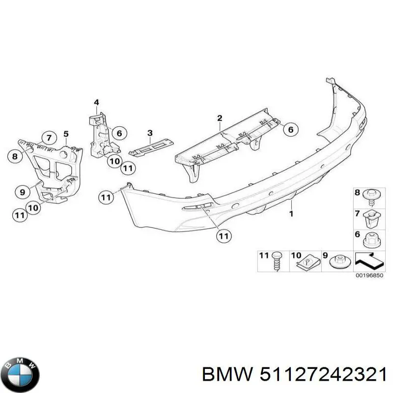51127242321 BMW Задний бампер