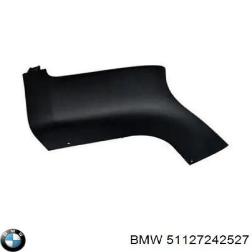 51127242527 BMW placa sobreposta do pára-choque traseiro esquerdo
