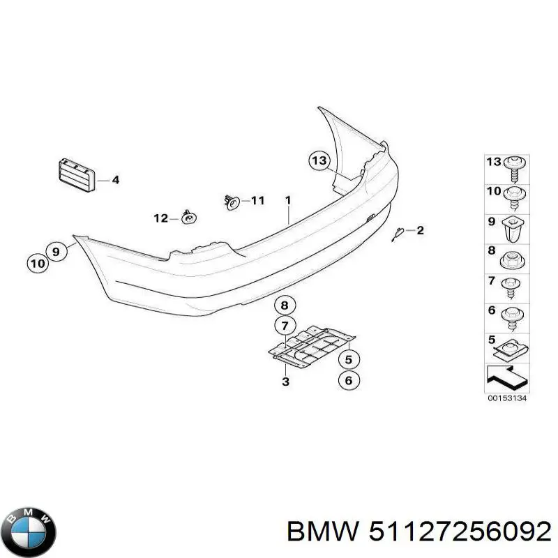 Бампер задний BMW 51127256092 цена, от 712.25 USD
