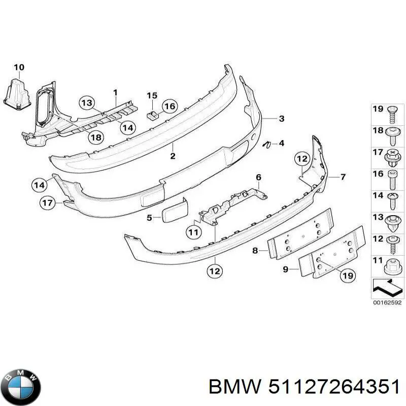 Бампер задний BMW 51127264351 цена, от 269.17 USD