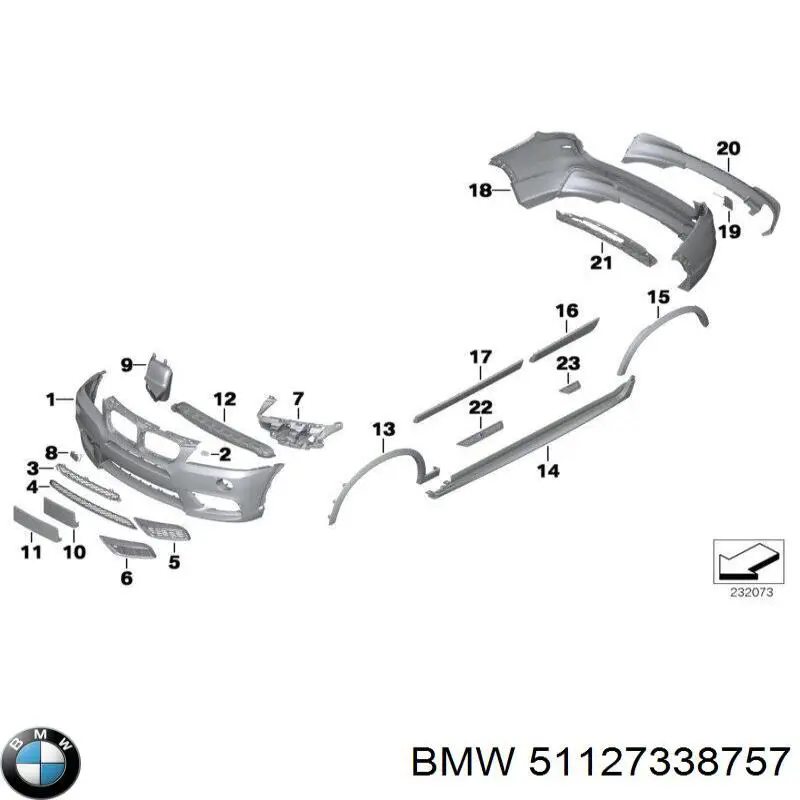 Купить 51127338757 BMW Левый кронштейн крепления бампера заднего