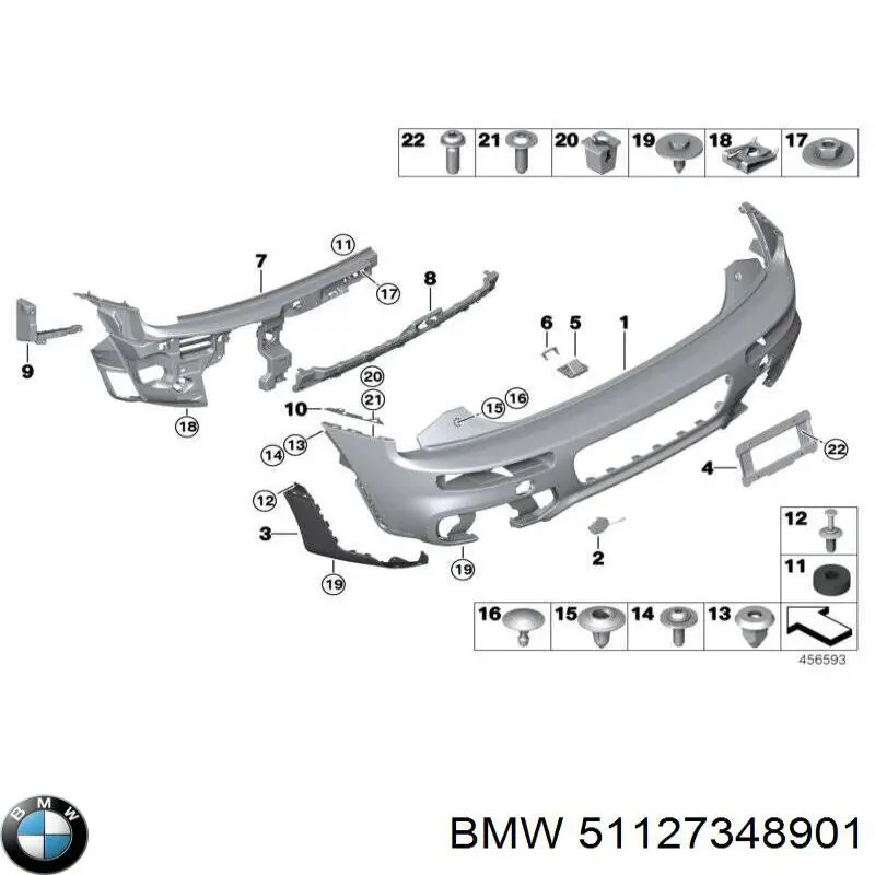 Направляющая заднего бампера левая BMW 51127348901 цена, от 24.07 USD