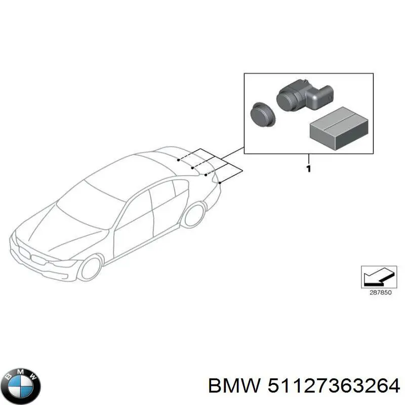 Заглушка буксировочного крюка в передний бампер BMW 51127363264 цена, от 18.51 USD
