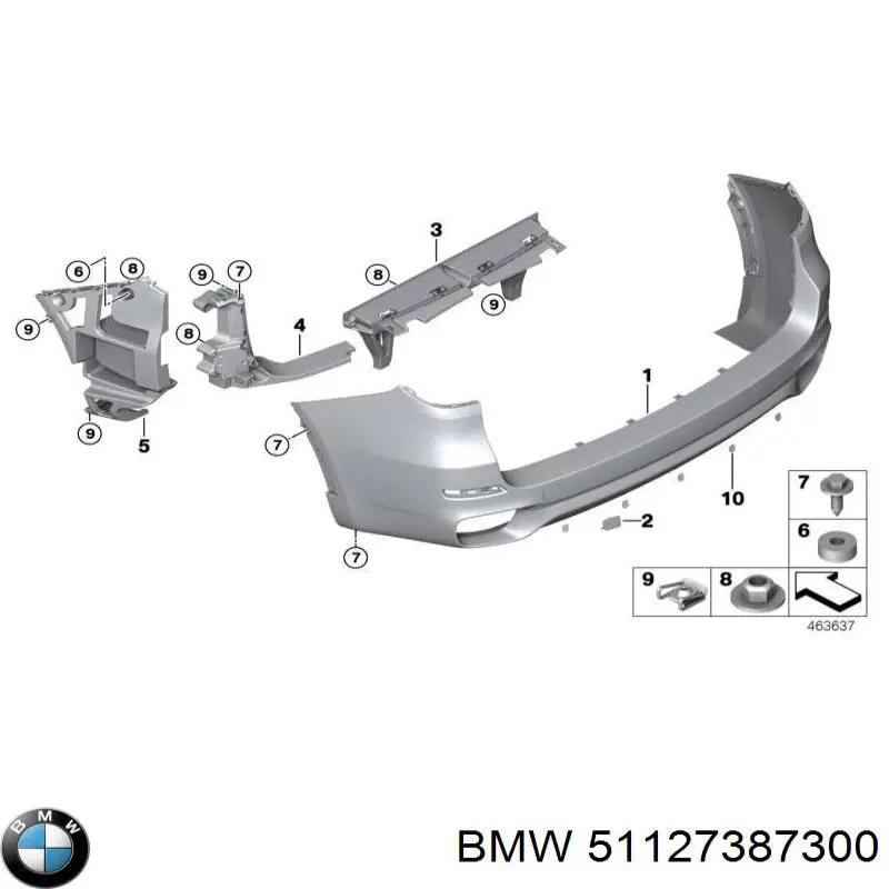 Крепление бамера правое BMW 51127387300 цена, от 38.01 USD