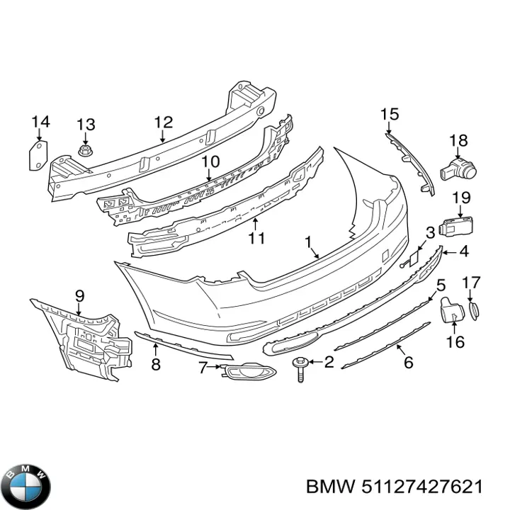 Бампер задний BMW 51127427621 цена, от 357.58 USD
