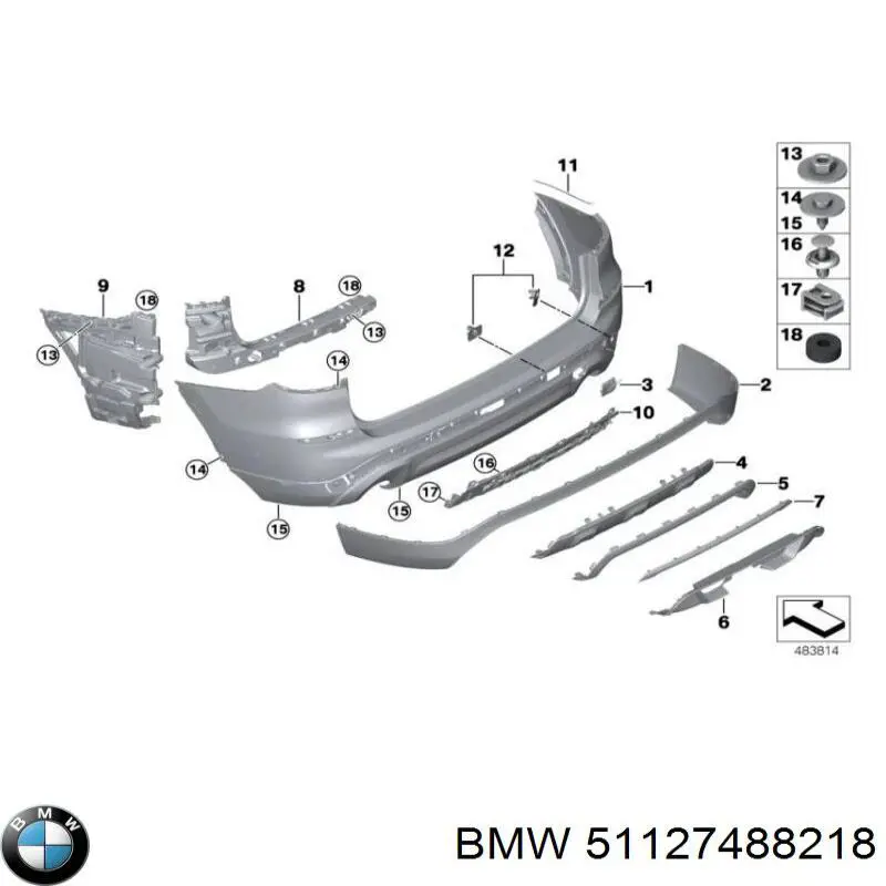 51127488218 BMW Задний бампер