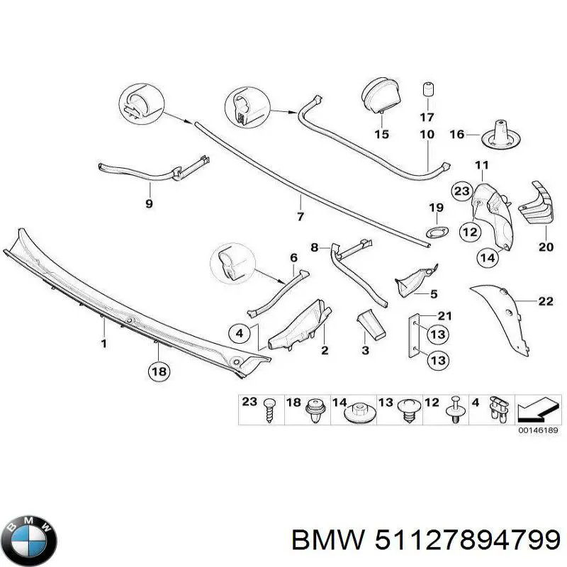 Направляющая заднего бампера левая BMW 51127894799 цена, от 47.81 USD