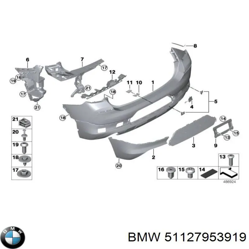 51127953919 BMW Задний бампер