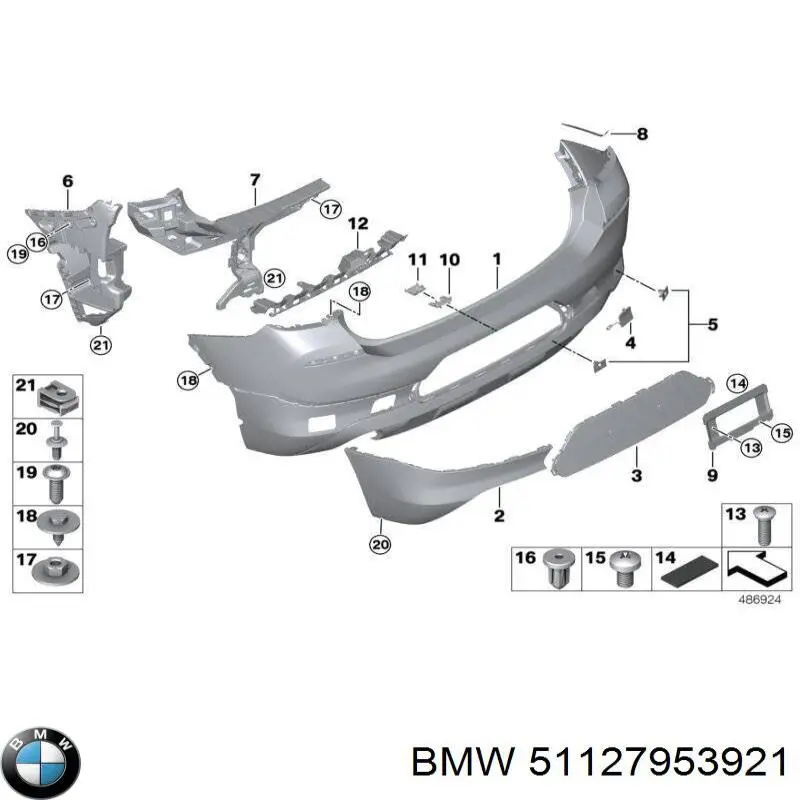 51127953921 BMW Задний бампер