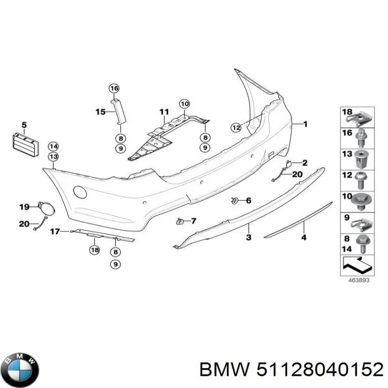 Купить 51128040152 BMW Решетка радиатора