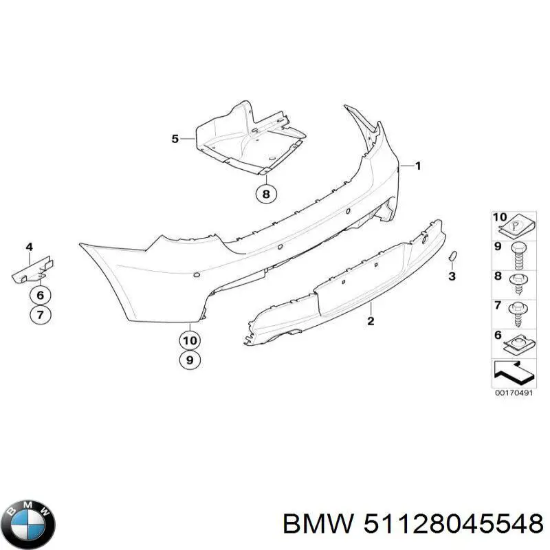 Бампер задний BMW 51128045547 цена, от 628.35 USD