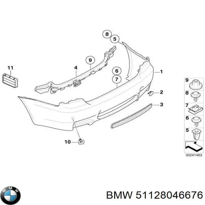 Заглушка бампера буксировочного крюка передняя 51128046676 BMW