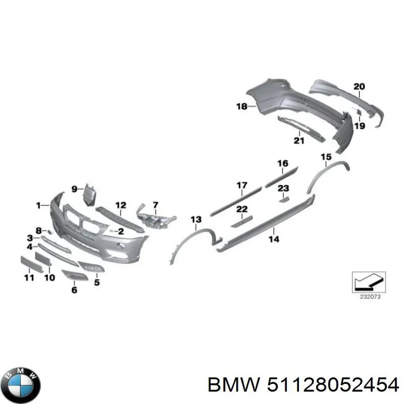 Бампер задний 51128052454 BMW