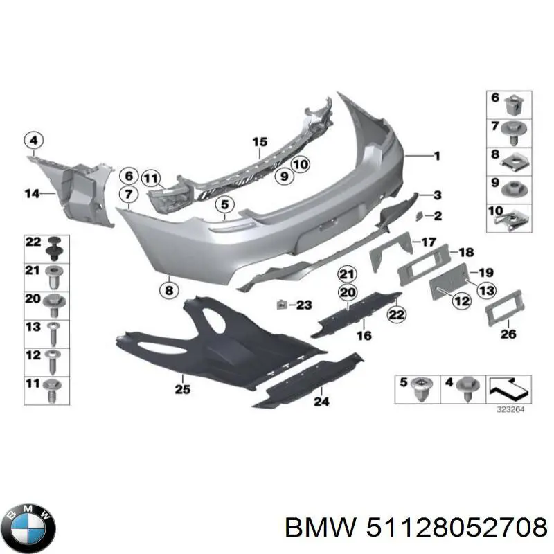 51128052708 BMW pára-choque traseiro