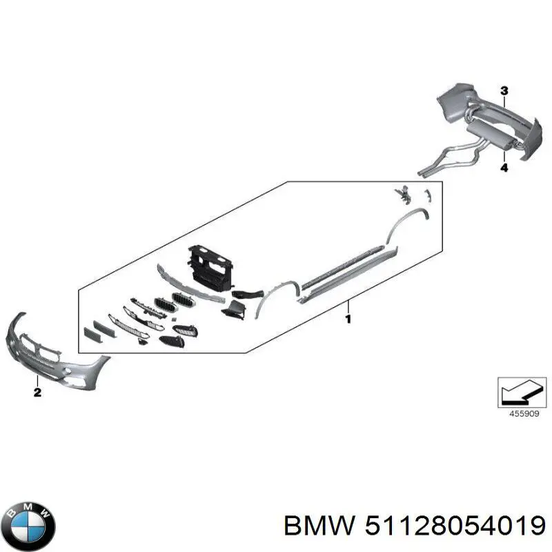 8054019 BMW Направляющая заднего бампера левая
