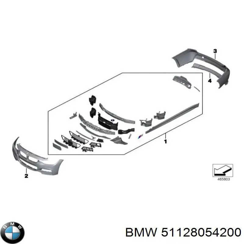 51128054200 BMW consola central do pára-choque traseiro