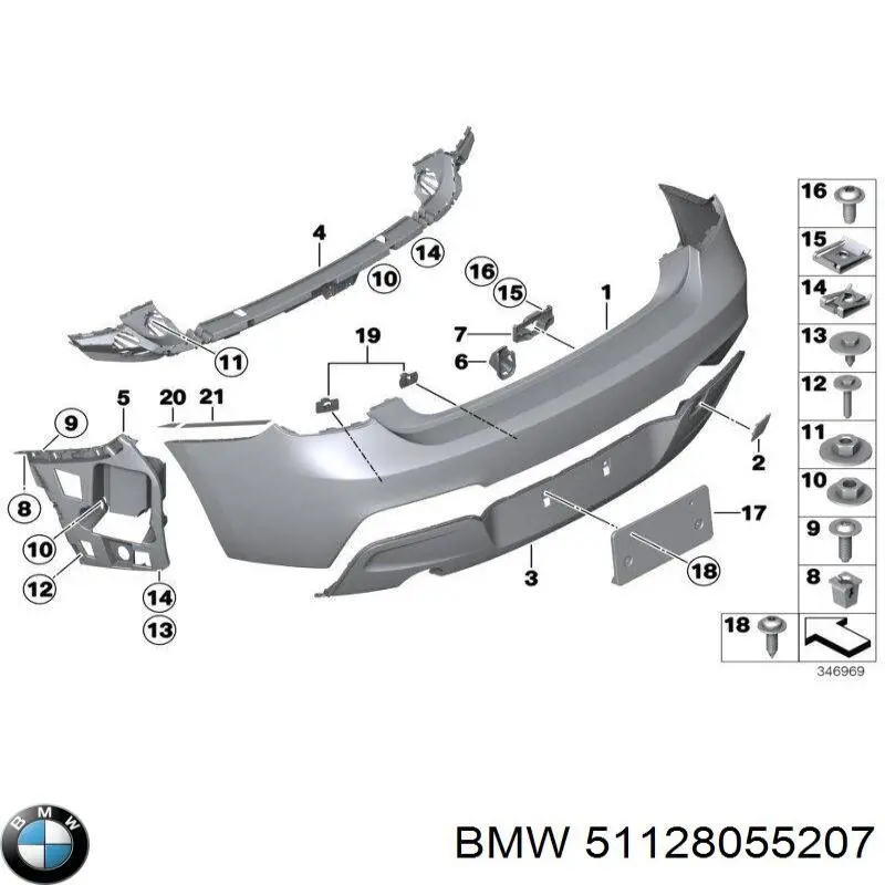 51128055207 BMW pára-choque traseiro