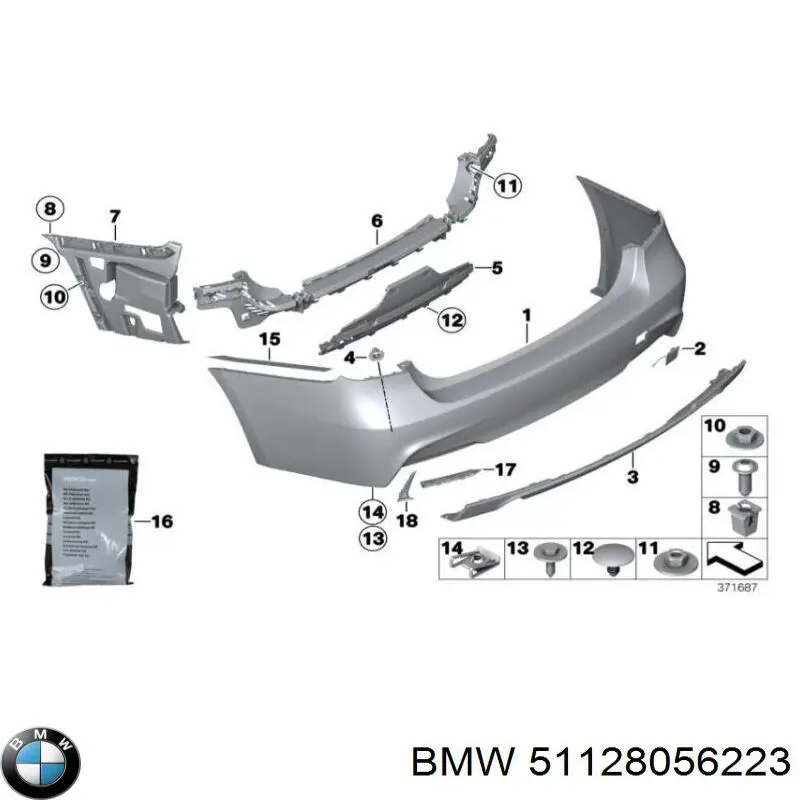 51128056223 BMW pára-choque traseiro