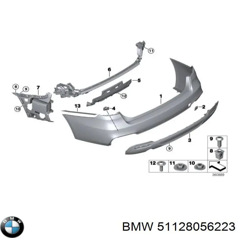 Бампер задний BMW 51128056223 цена, от 380.08 USD