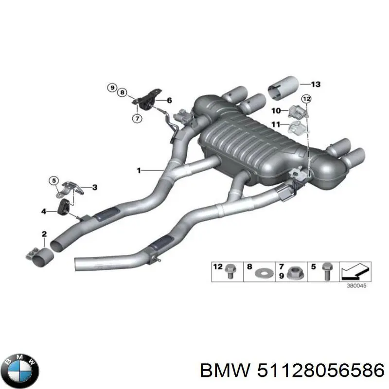 51128056586 BMW placa sobreposta direita do pára-choque dianteiro