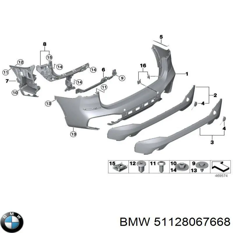 51128067668 BMW Задний бампер