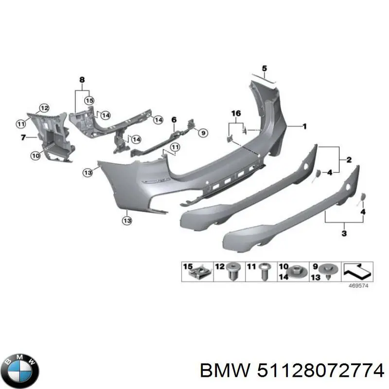 Бампер задний BMW 51128072774 цена, от 444.41 USD