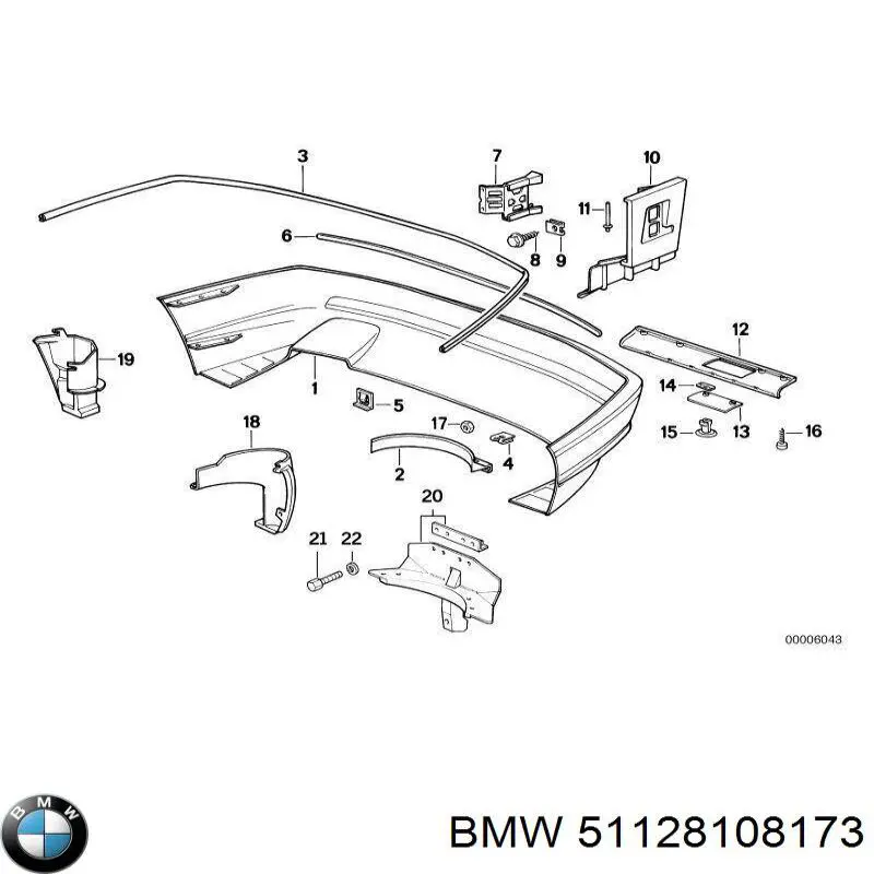 Бампер задний BMW 8 E31 (Бмв 8)